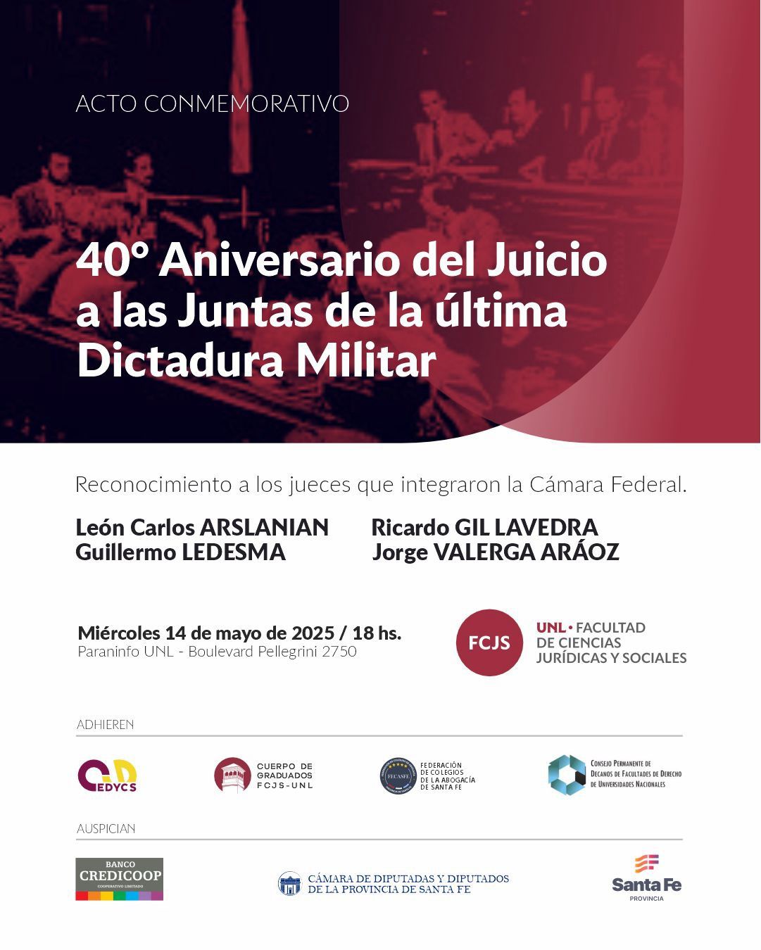 Acto conmemorativo: 40º Aniversario del juicio a las Juntas de la última Dictadura Militar